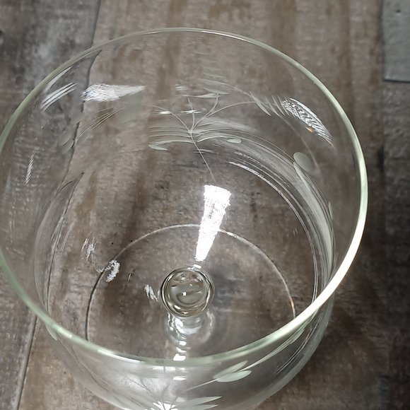 Vintage Hand Blown Floral Etched Stemware Drinks or Dessert Made Poland - Picture 3 of 7